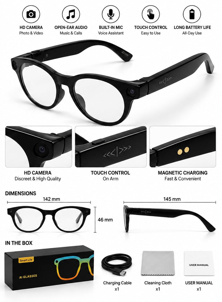 Smart AI Glasses with HD Camera