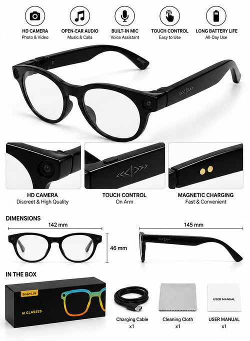 Smart AI Glasses with HD Camera