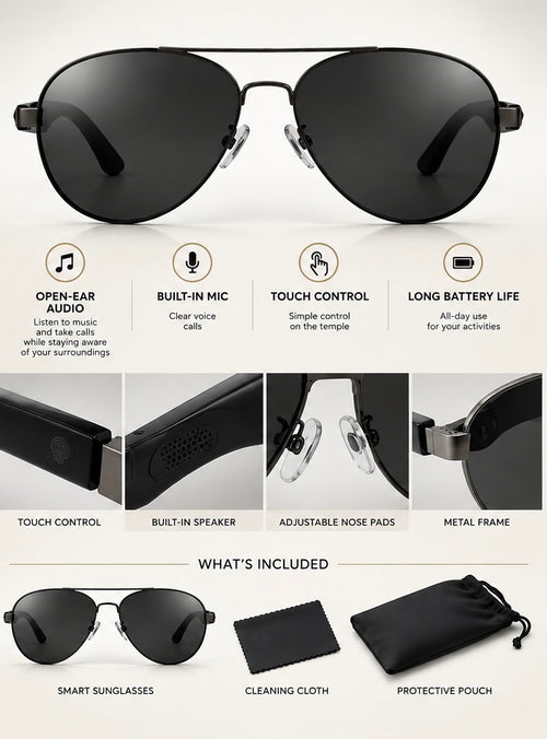 Smart Audio Aviator Sunglasses